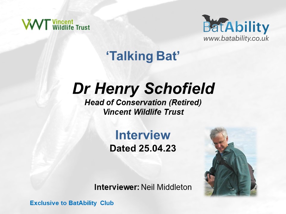 ‘talking Bat Dr Henry Schofield